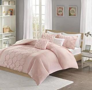Aislinn Comforter Set, Twin, Blush