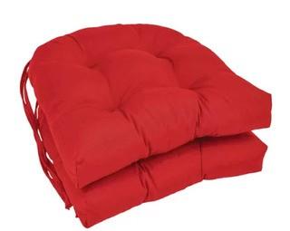 (4) Indoor/Outdoor Dining Chair Cushions, Red