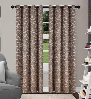 Lamons Nature/Floral Blackout Thermal Grommet Curtain Panels 52x96", Copper