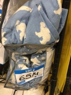 Distinctly Home Polar Bear Flannel Sheet Set, Queen, Blue