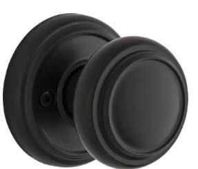 (6)Weiser Wickham Inactive Single Dummy Door Knob with Round Rosette, Iron Black