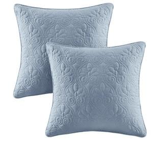 (2)Epping Quilted Throw Pillows, Blue