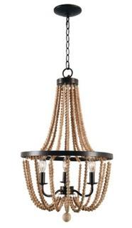 Nehemiah 3-Light Empire Chandelier, Golden Bronze