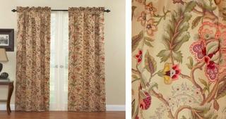 (2) Imperial Dress Nature/Floral Room Darkening Rod Pocket Curtain Panels 52x63"