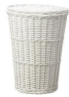 Jordyn Wicker Laundry Hamper, White, As Is