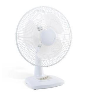 Mainstays Oscillating Table Fan 12", White