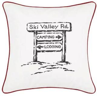 Eddie Bauer Ski Village Red Throw Pillow, Dirty Corner