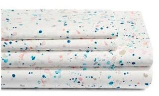 Martha Stewart Whim Drip Drop 200 Thread Count Cotton Four-Piece Sheet Set, Full