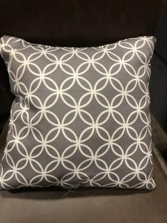 (3) Grey/White Throw Pillows 16x16"