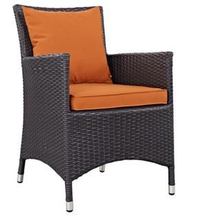 Brentwood Patio Dining Chair with Cushion, Orange 