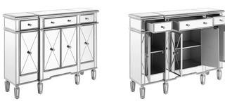 Lo?c 4 Door Accent Cabinet, Silver