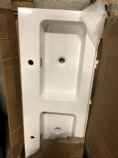 HH-1205 Double Sink, White 18Wx47.5L"