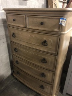 5 Drawer Wooden Chest, Some Scratches/Chips