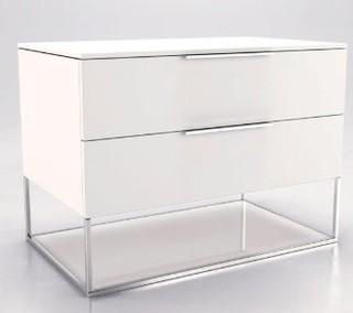 Rania 2 Drawer Nightstand, Matte White 