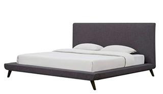 Valle Upholstered Platform Bed, Queen, Grey
