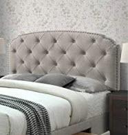 Argo Tufted Upholstered King Headboard, Beige/Oat White