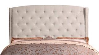 Noblesville Upholstered Wingback Headboard,Queen, Beige