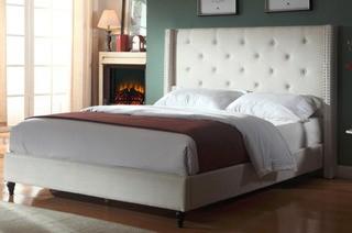 Priestley Upholstered Platform Bed, King, Beige 