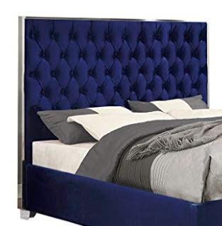 Meridian Furniture Lexi Navy Queen Heaboard/Slats