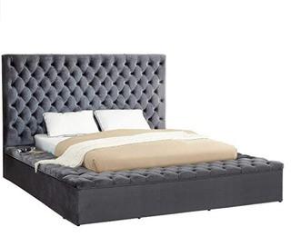 Meridian Furniture Bliss Grey King Headbord/Slats/4 Side Rails/Bottom Board Of Sidetrail/Metal Bar-Incomplete 