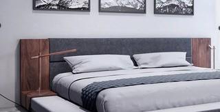 Nova Domus Jagger Modern Dark Grey & Walnut?Headboard, Queen