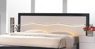 J&M Furniture Turin Black & White Lacquer Queen Headboard