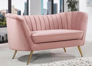 Canh Chesterfield Loveseat, Pink 