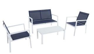 M?d Furniture HARP4PC-WG Harper 4-piece Sling Seating Set - Navy Blue