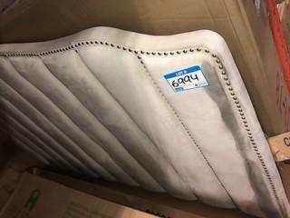 Upholstered Nailhead Headboard, Cream-Dirty/As Is