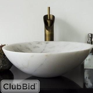 Y Decor Brielli Vessel Bathroom Sink - White w/Gold Trim(YDCR1105)