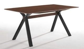 Modrest Runyon Modern Walnut & Black Dining Table