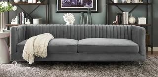 Aviator Grey Velvet Sofa