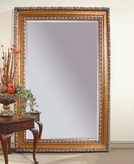 Rectangle Silver Leaf Wood Leaner Mirror  87'' H x 63'' W x 4'' D