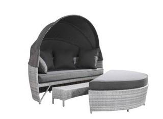 Sogno Delux Covered Daybed Set with Cushion - Light Grey