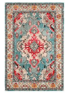 Lennert Light Blue/Fuchsia Area Rug 5'1" x 7'7"