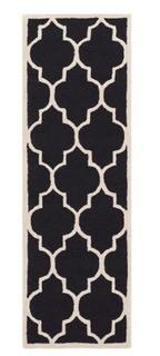 Parker Lane Hand-Tufted Wool Black/Ivory Indoor Area Rug 2'6"x10'
