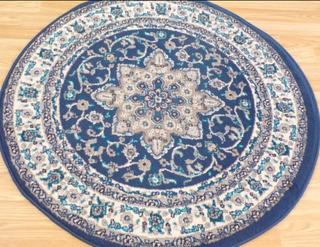 Arend Navy Ivory Area Rug Navy/Ivory 3'3" Round