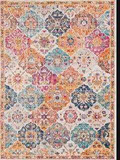 Hillsby Blue/Orange Area Rug 2x3'