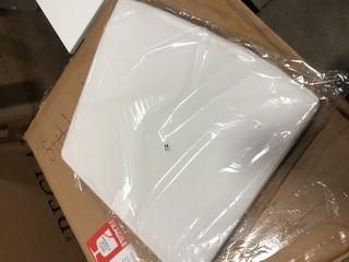 (6) White Indoor/Outdoor Chair Cushions 19x19"