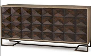 Resource Decor Casey Grey Oak with Walnut 70''W x 18''D Rectangular Credenza