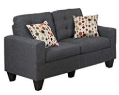 Poundex 2 Seat Loveseat, Blue/Grey