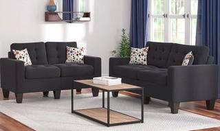 Amia 2 Piece Living Room Set, Black
