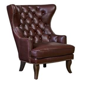 Lazzaro Leather Winged Armchair
