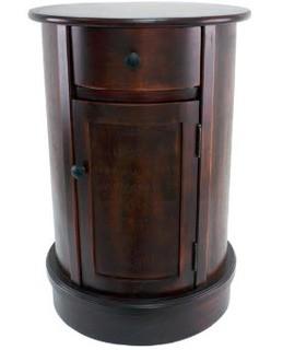 Tufts Swivel End Table, Dark Cherry 