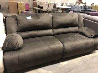 Dark Brown Fabric Sofa 