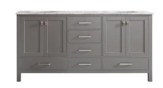 Newtown 72" Double Bathroom Vanity Set, Grey