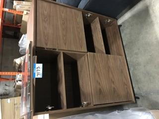 4 Door Cabinet With 2 Cracked Mirrors 