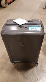 Delsey - Grey Hard Sided Luggage - 24" - Missing Top Handle
