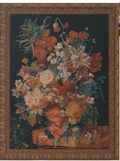 Terracotta Floral Bouquet by Jan van Huysum Tapestry  31.50x41.34"