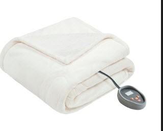 Beautyrest Black Luxury Heated Blanket, King, White- As Is